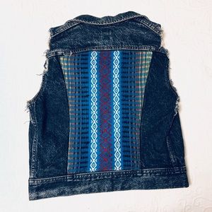 Vintage Embroidered Denim Vest - image 1